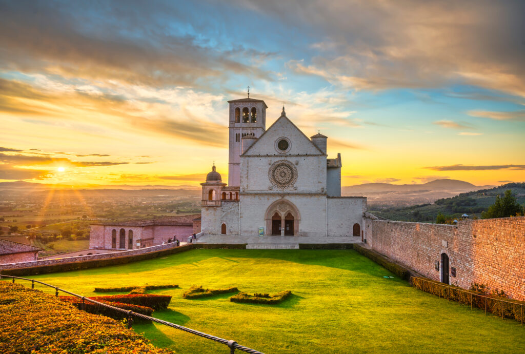 Basilica of St. Francis of Assisi. A stop on the itinerary during the Catholic Pilgrimage to Rome and Italy.